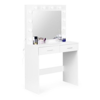 ModernHome Μεγάλο μοντέρνο καλλυντικό τραπέζι με καθρέφτη φωτισμού ...