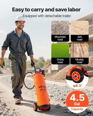 VEVOR Βιομηχανικός Ψεκαστήρας 17L με Ανοξείδωτο Ατσάλι και Αφαιρούμ...