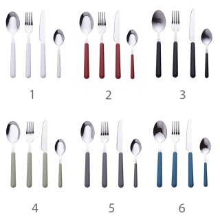 Galileo Σετ 24 μαχαιροπίρουνα από ανοξείδωτο χάλυβα με λαβή στο χρώ...