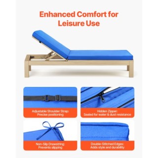 VEVOR Αδιάβροχο Μαξιλάρι Εξωτερικής Ξαπλώστρας 72 x 21 in Με Δεσίμα...