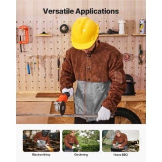 VEVOR Μανίκι Ηλεκτροσυγκόλλησης Δερμάτινο Ανθεκτικό στη Φλόγα Μέγεθ...