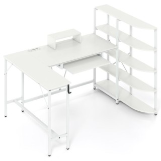 Γραφείο σε σχήμα L με ράφια και σταθμό φόρτισης 160 x 108 x 109,5cm... Γραφείο σε σχήμα L με ράφια και σταθμό φόρτισης 160 x 108 x 109,5cm...
