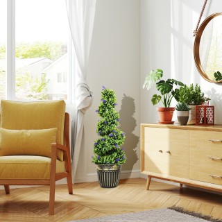 HOMCOM Σετ 2 Τεχνητών Φυτών Σπείρα από PE 90 εκ. με Συμπεριλαμβανόμ...