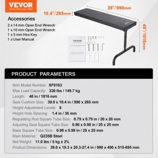 VEVOR 40 Ρυθμιζόμενο Υπόστρωμα Συνεργείου 330 lbs  JGSXCTBYXJ401EVNVV0
