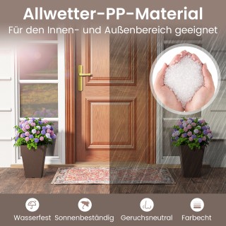 Costway Δύο Ανθεκτικές Καφέ Γλάστρες με Εσωτερική Γλάστρα και Οπές ... Costway Δύο Ανθεκτικές Καφέ Γλάστρες με Εσωτερική Γλάστρα και Οπές ...