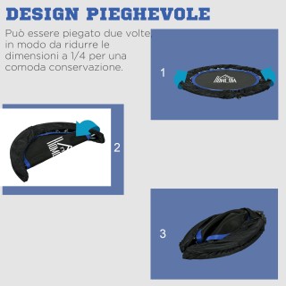 HOMCOM Μίνι Τραμπολίνο Γυμναστικής Ø102 εκ Πτυσσόμενο με Ρυθμιζόμεν...