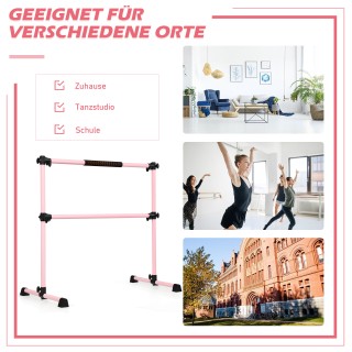 Costway Ροζ Ρυθμιζόμενη Μπάρα Μπαλέτου/Διατάσεων 123 x 71 x 119CM S...