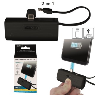 Power Bank 5000mAh με Θύρες Lightning & Type-C – Μαύρο HT0115 Be Mix Power Bank 5000mAh με Θύρες Lightning & Type-C – Μαύρο HT0115 Be Mix