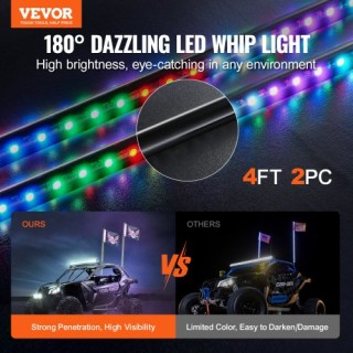 VEVOR Φωτεινή Κεραία LED 2ΤΜΧ 4FT RGB με Σημαία & Remote App για AT... VEVOR Φωτεινή Κεραία LED 2ΤΜΧ 4FT RGB με Σημαία & Remote App για AT...
