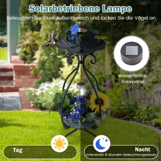 Costway Ηλιακό Λουτρό Πουλιών με Τροφοδότη και Διακοσμητικά Λωτού σ... Costway Ηλιακό Λουτρό Πουλιών με Τροφοδότη και Διακοσμητικά Λωτού σ...