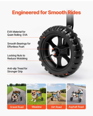 VEVOR Αναπηρικό Καροτσάκι για Σκύλους Πίσω Πόδια, Μετατρέψιμο με 2 ...