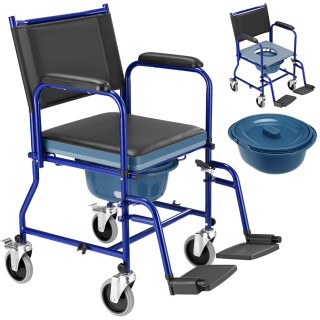 BAKAJI Αναπηρικό Καροτσάκι με Υποπόδιο και Αφαιρούμενη Λεκάνη με Κα...