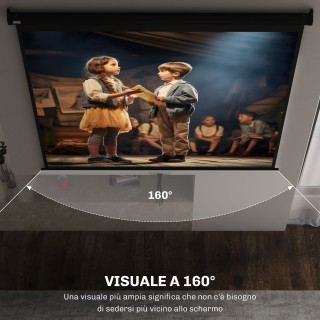 HOMCOM Οθόνη Προβολέα 100 Ρυθμιζόμενη με Στήριξη Οροφής και Τοίχου ...