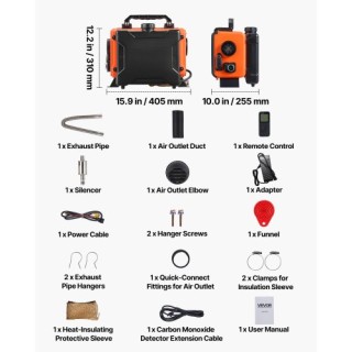 VEVOR Φορητός Πετρελαιοκίνητος Αερόθερμος 8KW με Τηλεχειριστήριο κα...