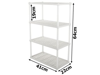 Πλαστική Ραφιέρα Μπάνιου και Κουζίνας 4 Επιπέδων 64 x 41 x 22 cm Λε...