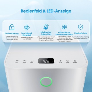 Costway Αφυγραντήρας Υψηλής Απόδοσης με Χωρητικότητα 15L/Ημέρα και ...