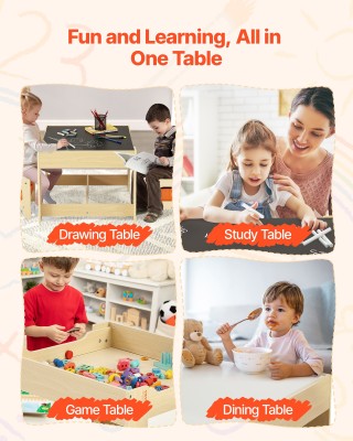 VEVOR Παιδικό Σετ Τραπεζιού και 2 Καρεκλάκια με Αποθηκευτικό Χώρο -... VEVOR Παιδικό Σετ Τραπεζιού και 2 Καρεκλάκια με Αποθηκευτικό Χώρο -...