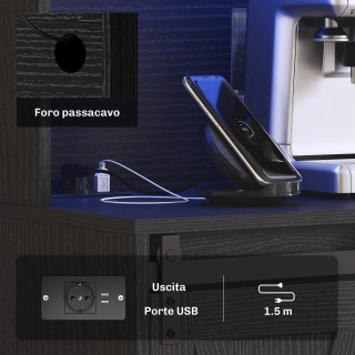 Ψηλή Κουζίνα Κρεντένζα με 2 Ντουλάπια, Θήκη για Μπουκάλια, Φορτιστέ... Ψηλή Κουζίνα Κρεντένζα με 2 Ντουλάπια, Θήκη για Μπουκάλια, Φορτιστέ...