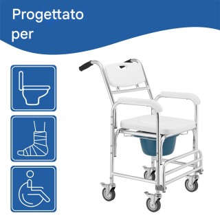 BAKAJI Αδιάβροχη Καρέκλα με Ρόδες για Ηλικιωμένους και ΑμεΑ με Άνετ... BAKAJI Αδιάβροχη Καρέκλα με Ρόδες για Ηλικιωμένους και ΑμεΑ με Άνετ...