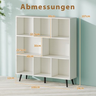 Costway Βιβλιοθήκη με ράφια 3 επιπέδων & ξύλινα πόδια - Γραφείο & ... Costway Βιβλιοθήκη με ράφια 3 επιπέδων & ξύλινα πόδια - Γραφείο & ...