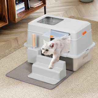 BAKAJI Κουτί Απορριμμάτων Γάτας 35 Λίτρων με Σκάλα & Πόρτα Αντί Σκό... BAKAJI Κουτί Απορριμμάτων Γάτας 35 Λίτρων με Σκάλα & Πόρτα Αντί Σκό...