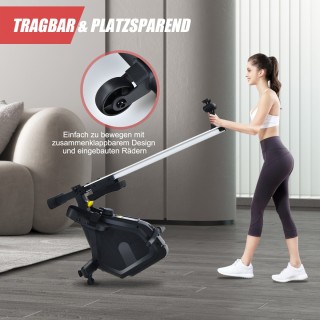 Costway Μαγνητικό Πτυσσόμενο Κωπηλατικό Μηχάνημα Μαύρο 180 x 54 x 5...