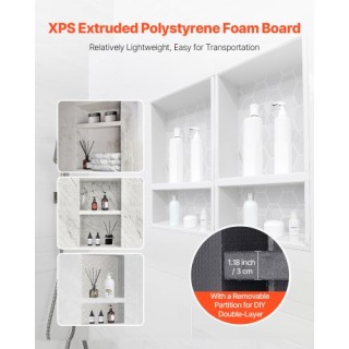 VEVOR Εντοιχισμένη Οργάνωση Μπάνιου 40.6 x 61 cm Διπλή Ντουλάπα SLL...