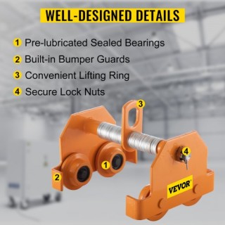 Χειροκίνητο Τρόλεϊ VEVOR 5 Τόνων για Δοκό I Beam STXCBSFZDBDD5XMPDV0 Χειροκίνητο Τρόλεϊ VEVOR 5 Τόνων για Δοκό I Beam STXCBSFZDBDD5XMPDV0