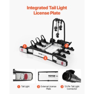 VEVOR Πτυσσόμενη σχάρα ποδηλάτων για 3 ποδήλατα, κατάλληλη για υποδ...