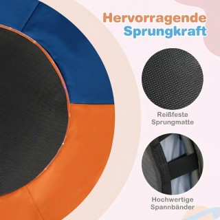 Costway Παιδικό μίνι τραμπολίνο Ø90 εκ. με φωτισμό LED, λαβή και τσ...