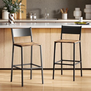 HOMCOM Σετ 2 Μπαρ Σκαμπό με Πλάτη και Ενσωματωμένο Στήριγμα Ποδιών ...