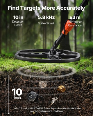 VEVOR Ανιχνευτής Μετάλλων Ενηλίκων 254mm, Υψηλής Ακρίβειας Χρυσός Α... VEVOR Ανιχνευτής Μετάλλων Ενηλίκων 254mm, Υψηλής Ακρίβειας Χρυσός Α...