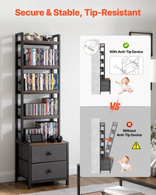 VEVOR Ντουλάπι Αποθήκευσης Μέσων με 4 Ράφια και Συρτάρια για CD, DV... VEVOR Ντουλάπι Αποθήκευσης Μέσων με 4 Ράφια και Συρτάρια για CD, DV...