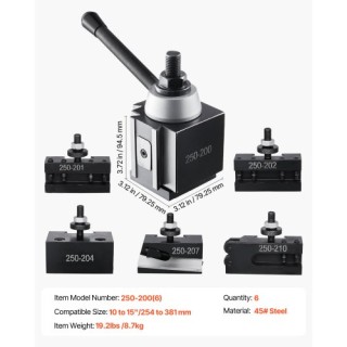 VEVOR Σετ 6 Τεμαχίων Βάσεις Εργαλείων Ταχείας Αλλαγής για Τόρνο 10-... VEVOR Σετ 6 Τεμαχίων Βάσεις Εργαλείων Ταχείας Αλλαγής για Τόρνο 10-...