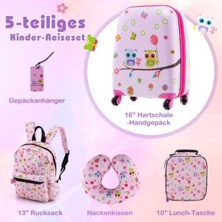 Costway Παιδικό Σετ Βαλίτσας 5 τεμαχίων 16 ιντσών με Σακίδιο & Μαξι...