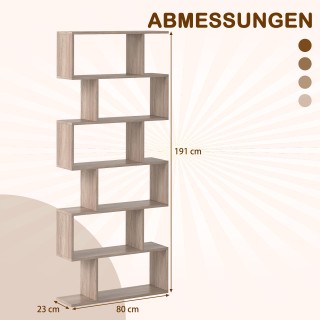 Costway Βιβλιοθήκη με αποθηκευτικό ράφι ξύλινο, επιλογή χρώματος Γκ...