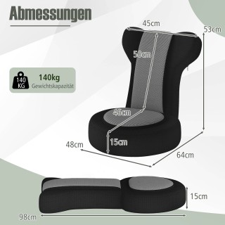 Costway Πολυθρόνα Δαπέδου με Ρυθμιζόμενο Κεφάλι & Πλάτη, Μαξιλάρια ... Costway Πολυθρόνα Δαπέδου με Ρυθμιζόμενο Κεφάλι & Πλάτη, Μαξιλάρια ...