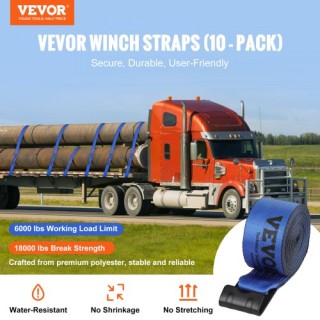 Σετ Ιμάντες VEVOR 4 x 30, 6000 lbs, Μπλε (10 Τεμ) PGJPDLS4INCH3LGJKV0 Σετ Ιμάντες VEVOR 4 x 30, 6000 lbs, Μπλε (10 Τεμ) PGJPDLS4INCH3LGJKV0