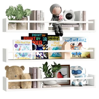 BAKAJI Σετ 3 Ξύλινα Ράφια Τοίχου Εξοικονόμησης Χώρου Λευκή Ραφιέρα... BAKAJI Σετ 3 Ξύλινα Ράφια Τοίχου Εξοικονόμησης Χώρου Λευκή Ραφιέρα...