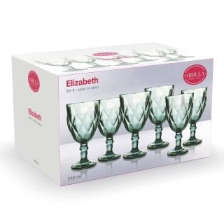 Galileo Σετ 6 ποτήρια Calici 340 ml από γυαλί με σκάλισμα επιφάνεια...