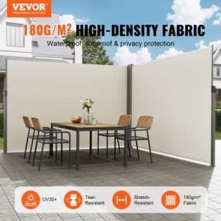 VEVOR Αναδιπλούμενη Πλευρική Τέντα 200×600 cm, Μπεζ  KSSCP200X600HP...