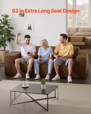 VEVOR Μοντέρνος Καναπές 2110 mm, Άνετος Καναπές από Κοτλέ με Πλατιά...