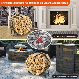 Costway ράφι αποθήκευσης καυσόξυλων κυκλικού σωλήνα για τζάκι, εύκο... Costway ράφι αποθήκευσης καυσόξυλων κυκλικού σωλήνα για τζάκι, εύκο...