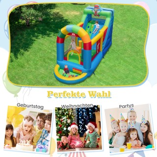 Costway Φουσκωτό Κάστρο με Τσουλήθρα, Αναρριχητική Πλατφόρμα, Χώρο ...