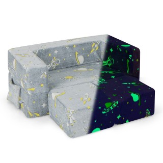 Costway  Μοντέρνος Παιδικός Καναπές με Οθωμανικές Λειτουργίες και Φ...