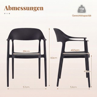 Costway Στοιβαζόμενες πλαστικές καρέκλες τραπεζαρίας και κουζίνας έ... Costway Στοιβαζόμενες πλαστικές καρέκλες τραπεζαρίας και κουζίνας έ...