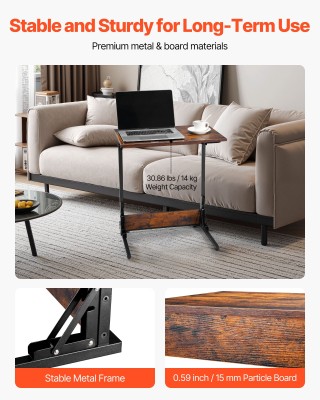 VEVOR Πτυσσόμενο Τραπεζάκι C για Καναπέ με Μεταλλικό Σκελετό, Καφέ,... VEVOR Πτυσσόμενο Τραπεζάκι C για Καναπέ με Μεταλλικό Σκελετό, Καφέ,...