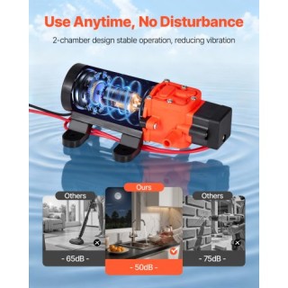 VEVOR Αντλία Νερού 12V DC 1.2 GPM, Αυτοαναρρόφησης, 80 PSI, Αθόρυβη...