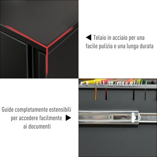 Συρταριέρα γραφείου από ατσάλι Vinsetto με ρόδες, 2 συρτάρια με κλε...