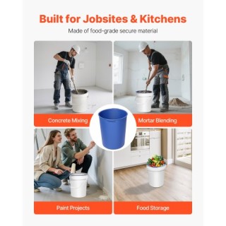 VEVOR Πολυχρηστικό Σιλικονούχο Επένδυση Κάδου 18,9L για Ανάμιξη Σκυ...
